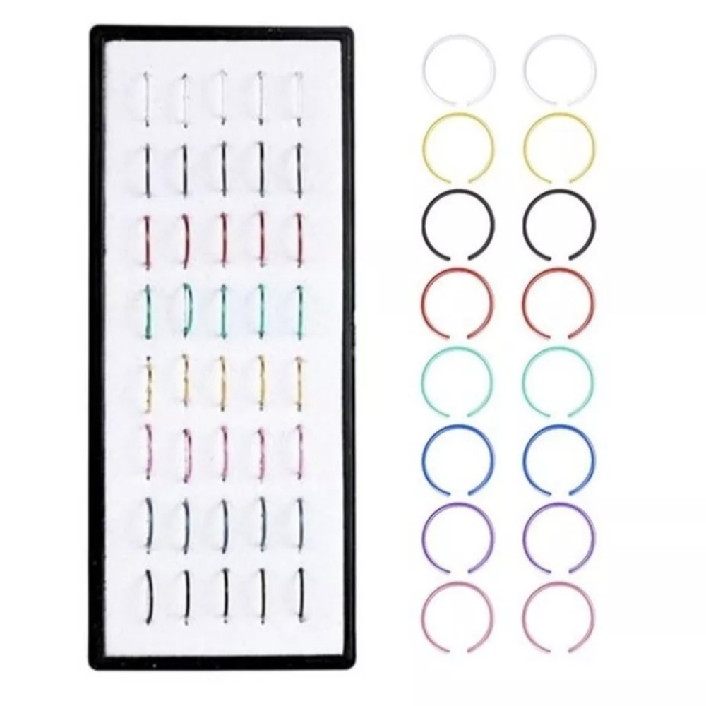 Multicolor Nose Hoop Piercing Jewelry NWT Multicolor 1.8mm Stainless Steal